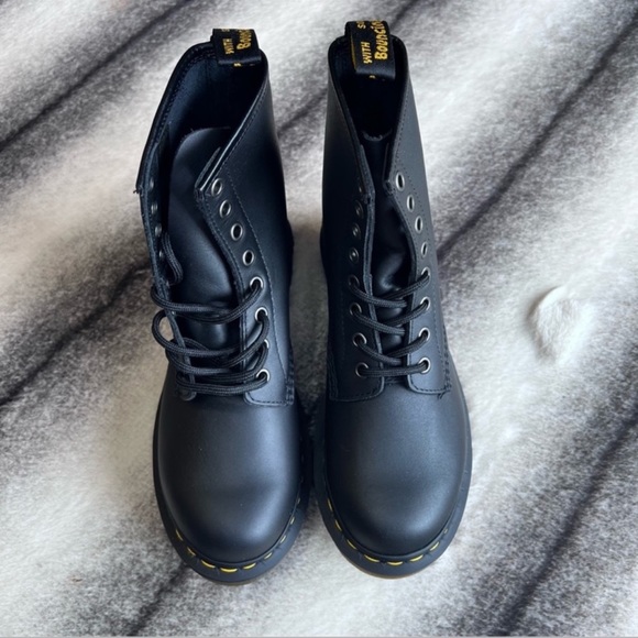 Dr Martens 1460 Black Napa Leather Lace Up Combat Boots - Picture 2 of 8
